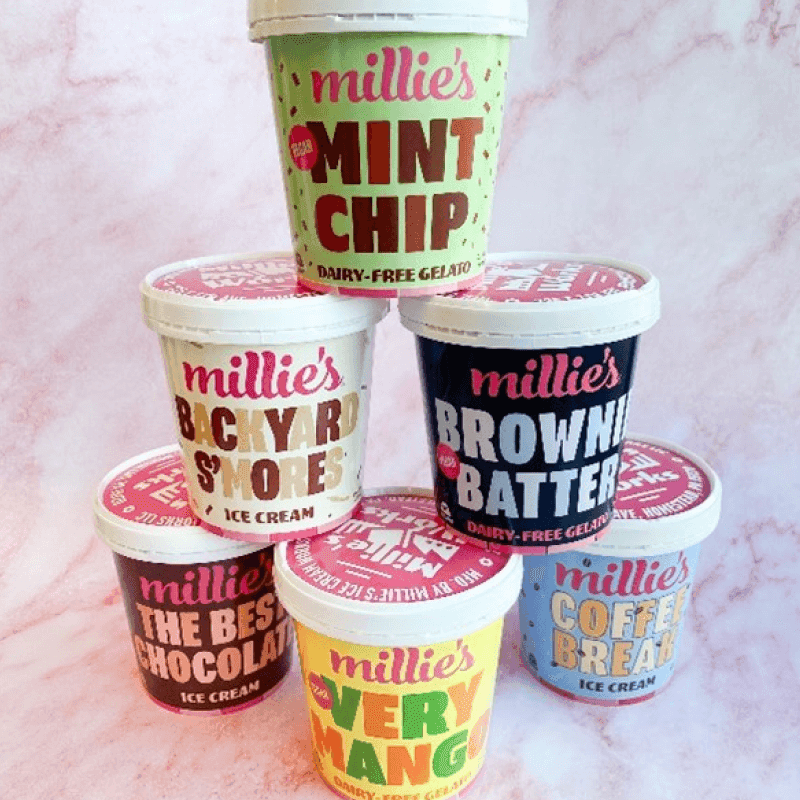 Millie's Ice Cream Containers